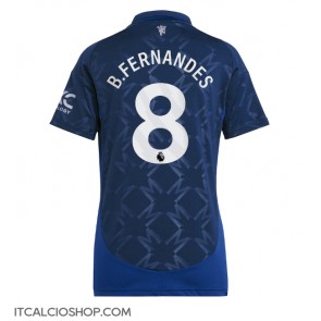 Manchester United Bruno Fernandes #8 Seconda Maglia Femmina 2024-25 Manica Corta